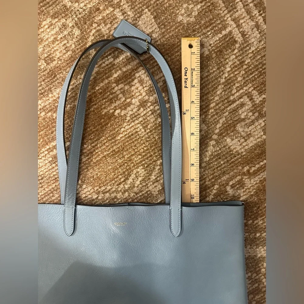 NWOT Coach Dusty Blue Leather Tote - Picture 10 of 12